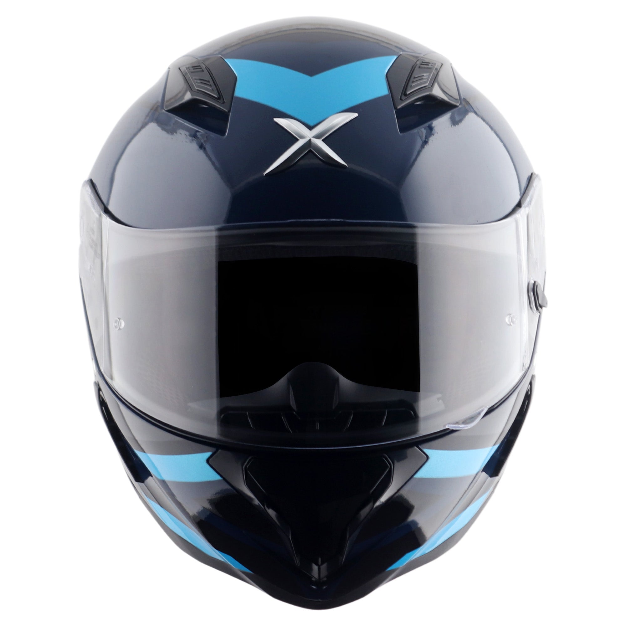 Axor Hunter SH890 Full Face Motorcycle Helmet - Cornet Black Blue Gloss