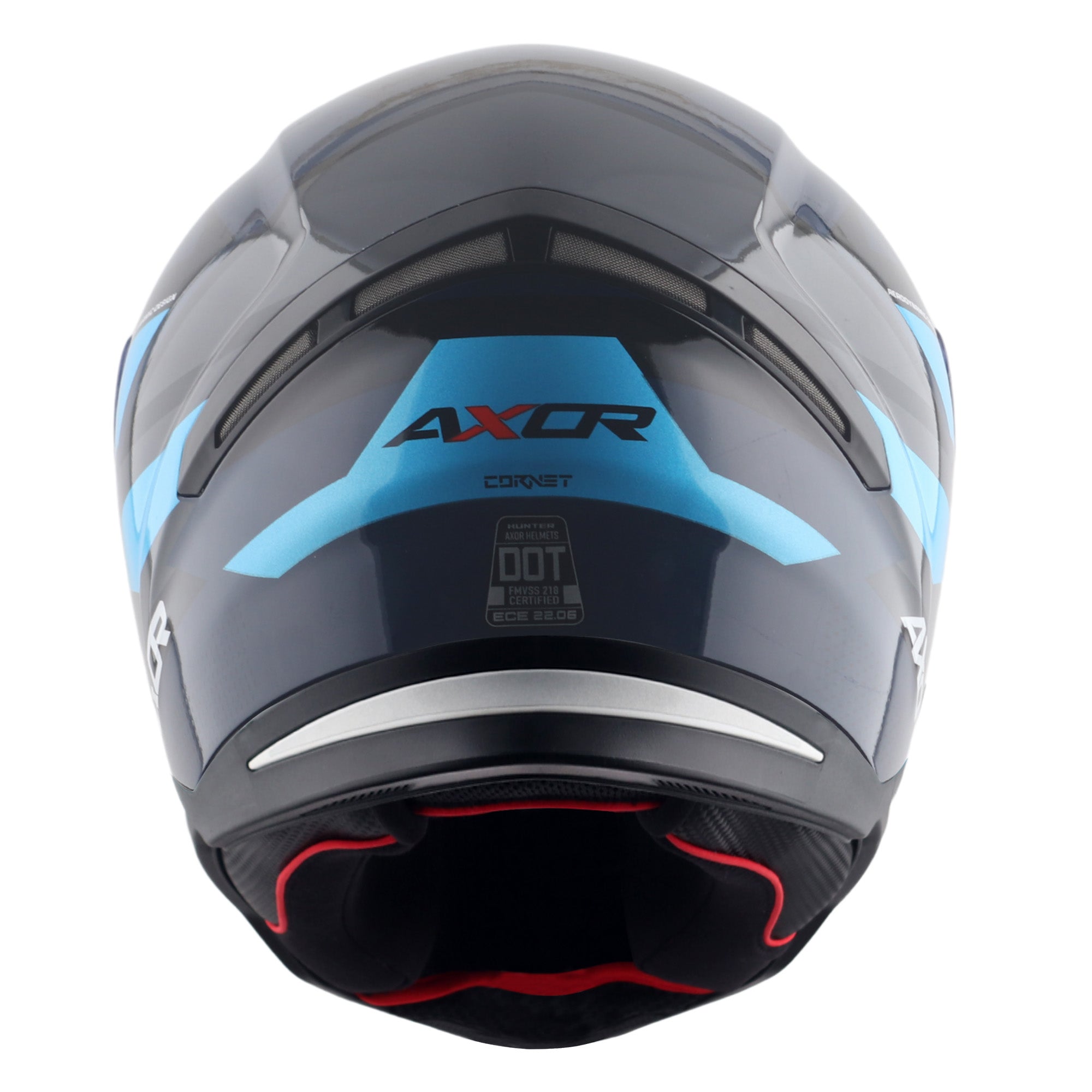 Axor Hunter SH890 Full Face Motorcycle Helmet - Cornet Black Blue Gloss