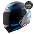 Axor Hunter SH890 Full Face Motorcycle Helmet - Cornet Black Blue Gloss