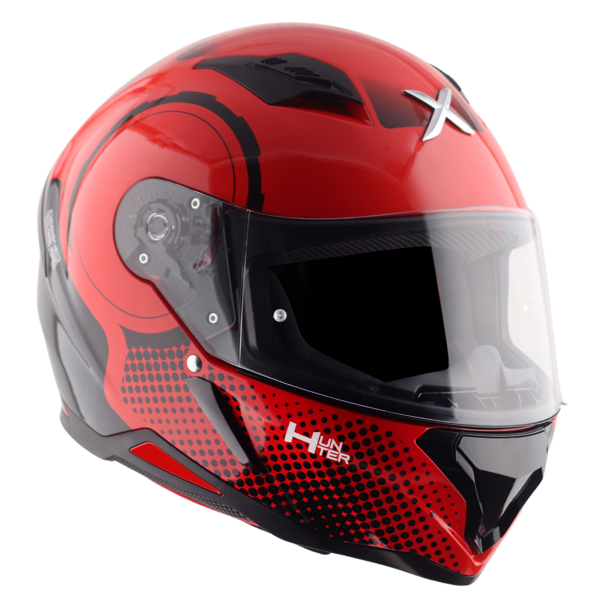 Axor Hunter SH890 Full Face Motorcycle Helmet - Spear Red Gloss