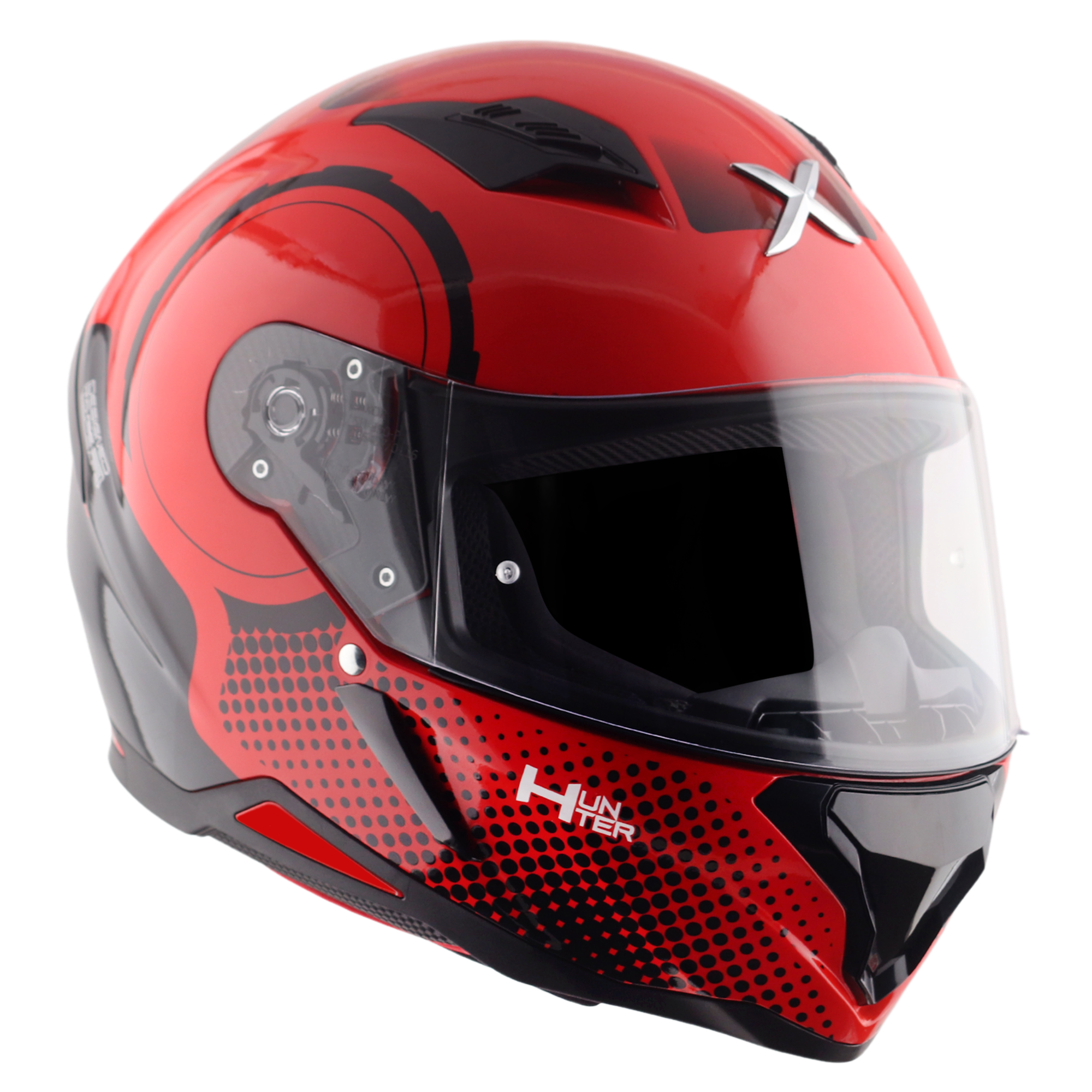 Axor Hunter SH890 Full Face Motorcycle Helmet - Spear Red Gloss