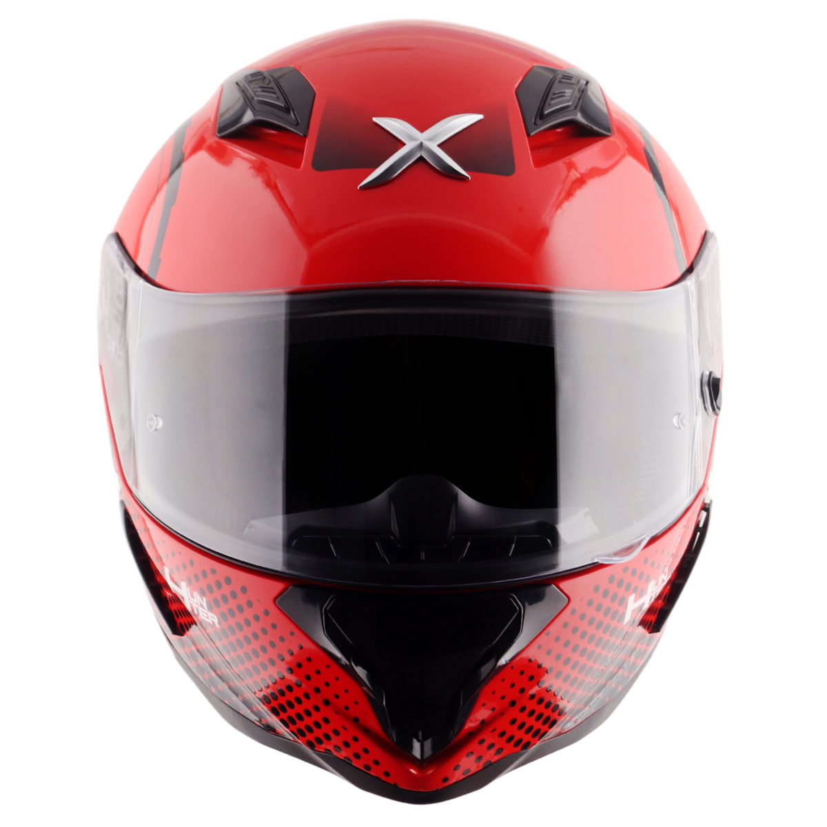 Axor Hunter SH890 Full Face Motorcycle Helmet - Spear Red Gloss
