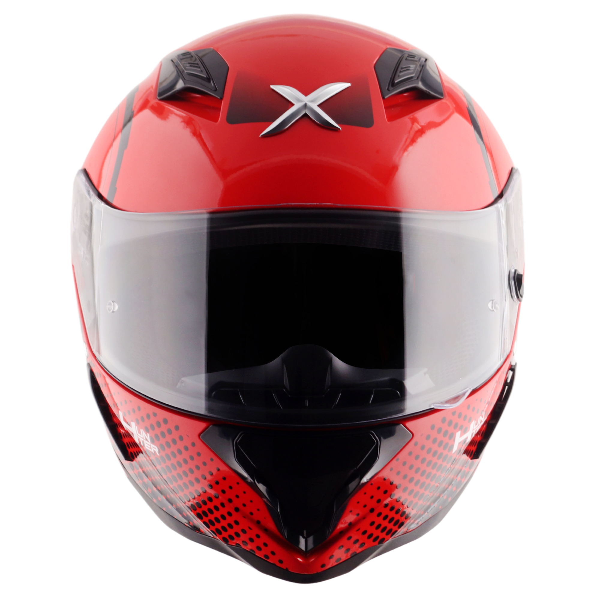 Axor Hunter SH890 Full Face Motorcycle Helmet - Spear Red Gloss