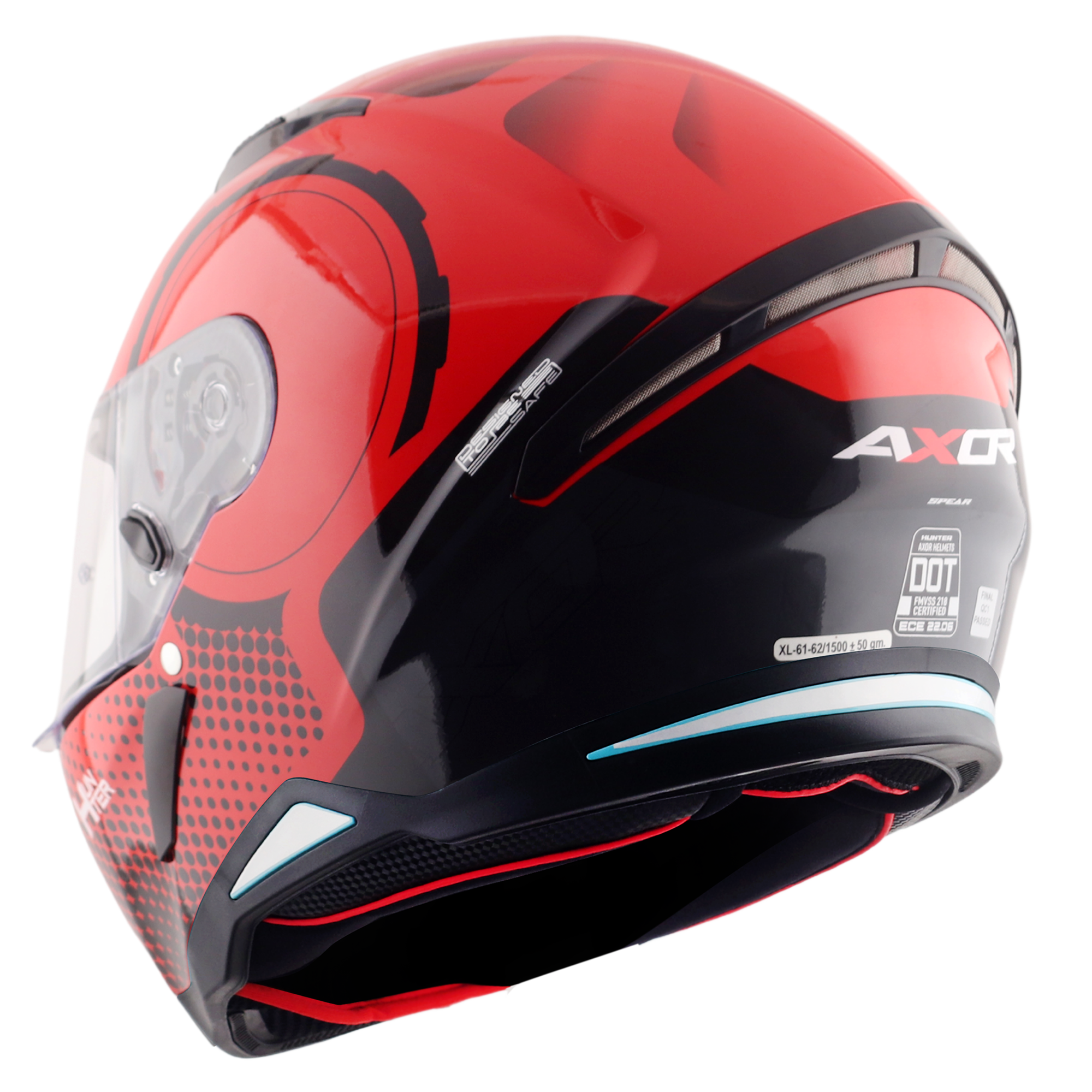 Axor Hunter SH890 Full Face Motorcycle Helmet - Spear Red Gloss