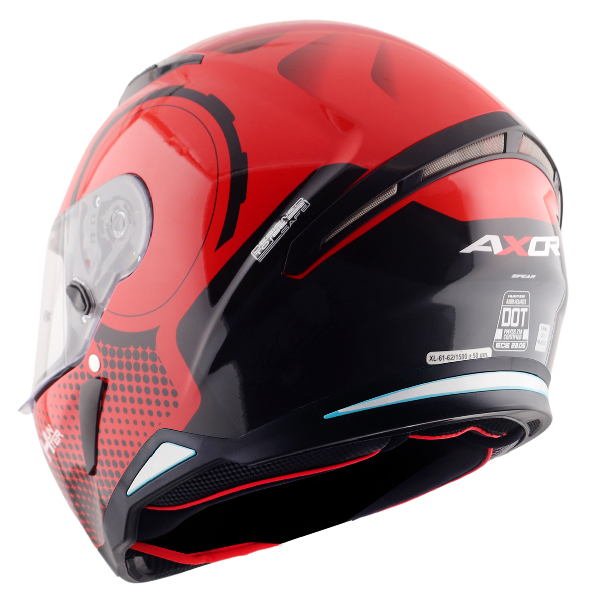 Axor Hunter SH890 Full Face Motorcycle Helmet - Spear Red Gloss
