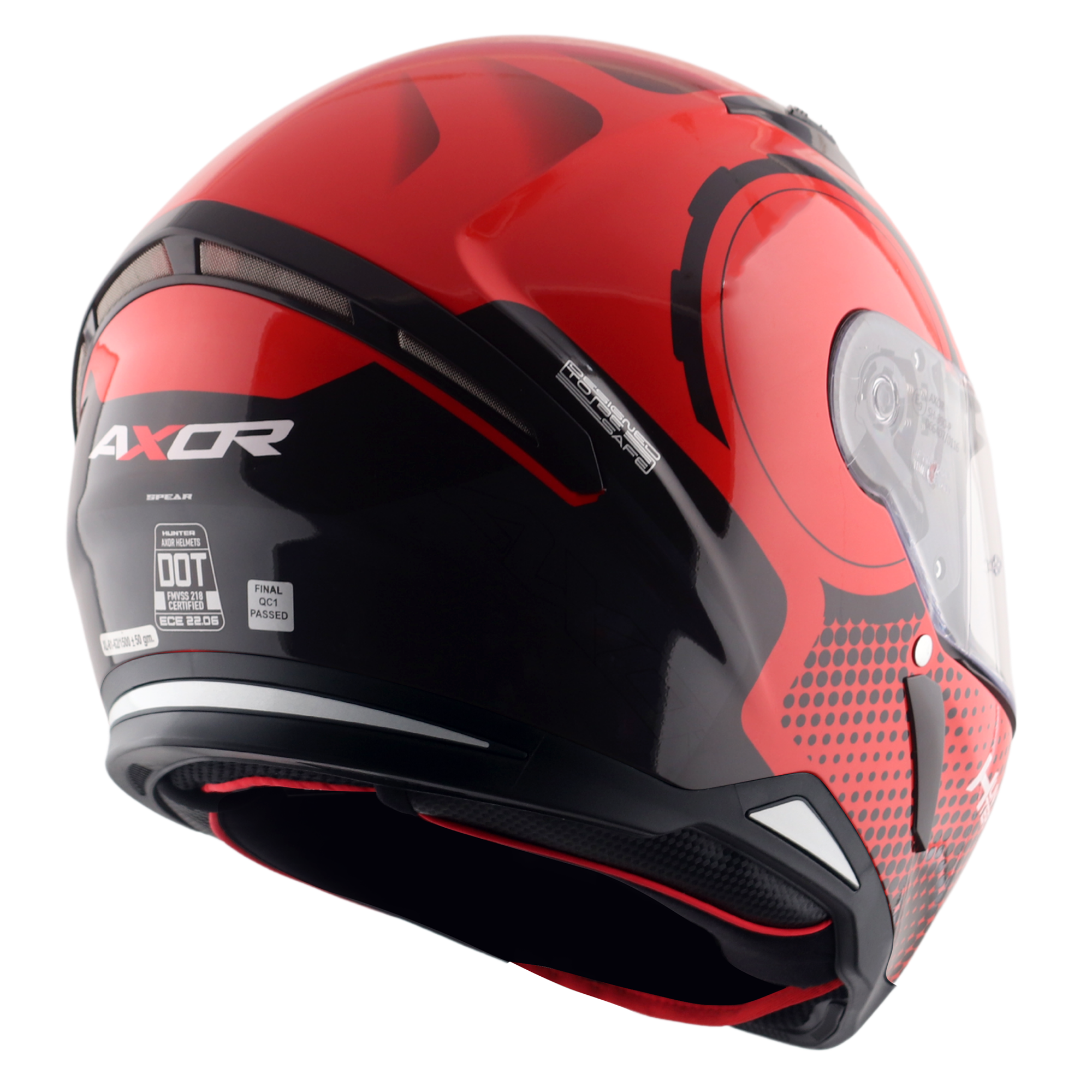 Axor Hunter SH890 Full Face Motorcycle Helmet - Spear Red Gloss