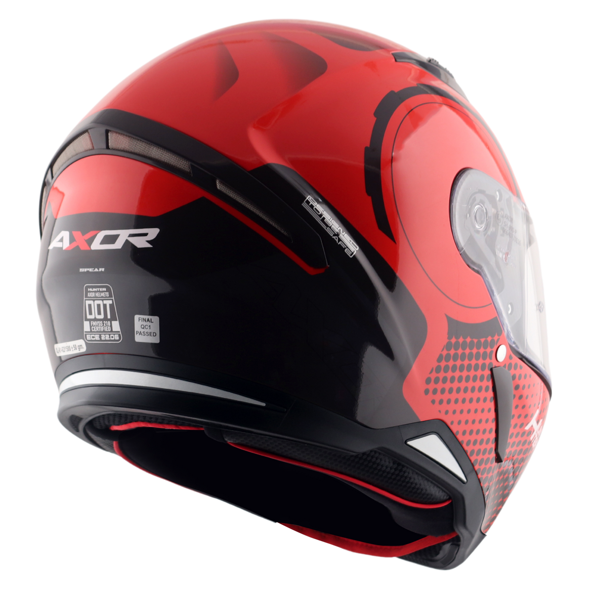 Axor Hunter SH890 Full Face Motorcycle Helmet - Spear Red Gloss
