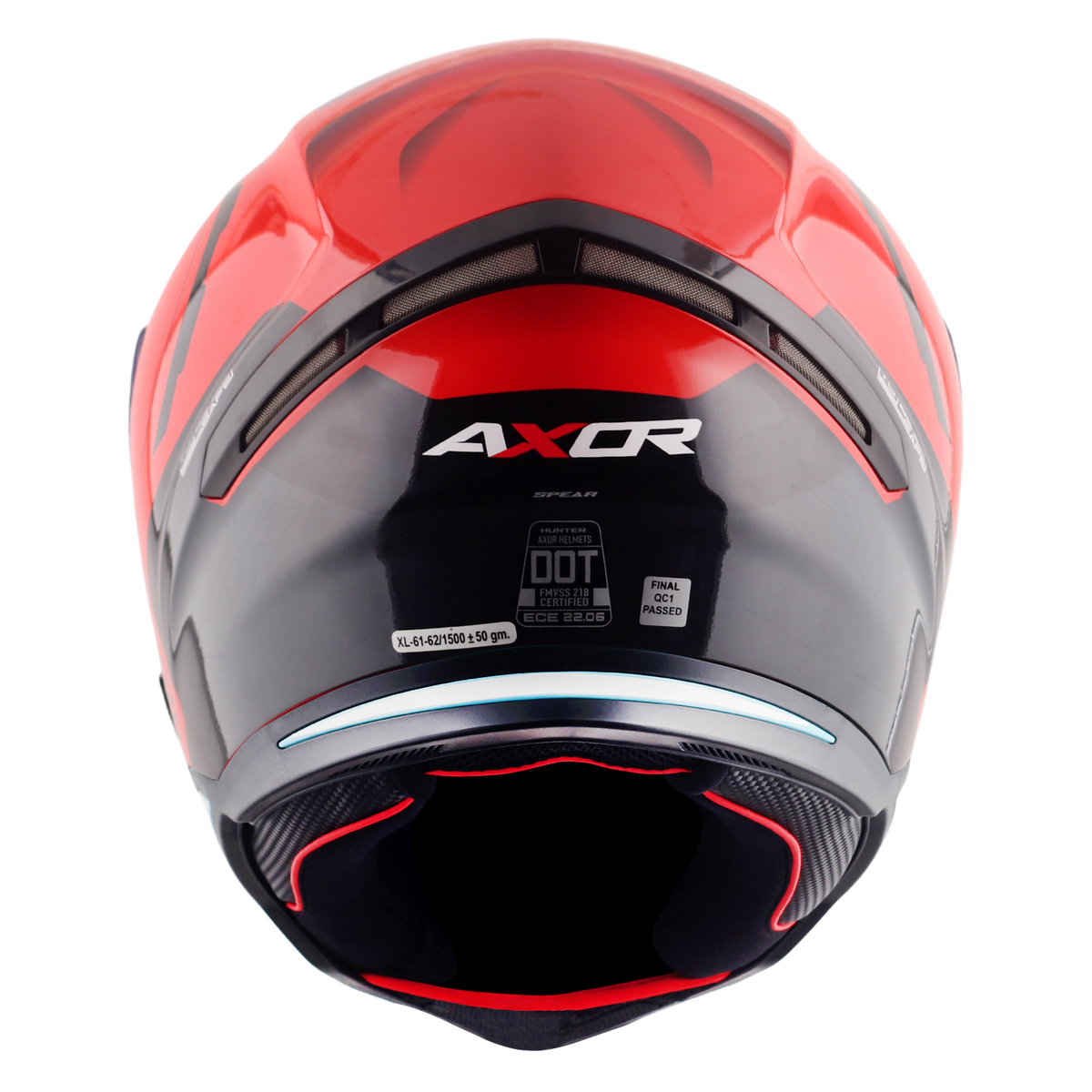 Axor Hunter SH890 Full Face Motorcycle Helmet - Spear Red Gloss