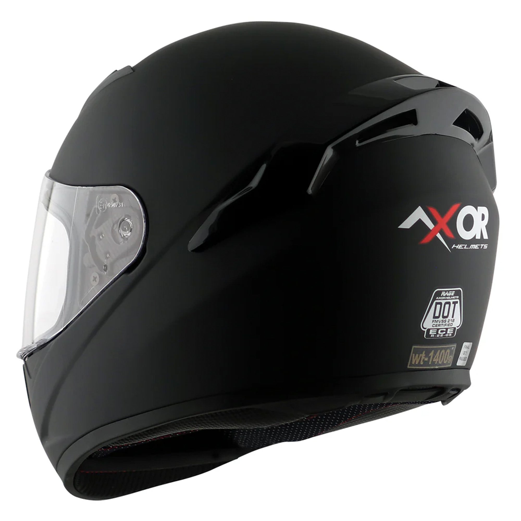 Axor Rage Full Face Motorcycle Helmet - Matt Black