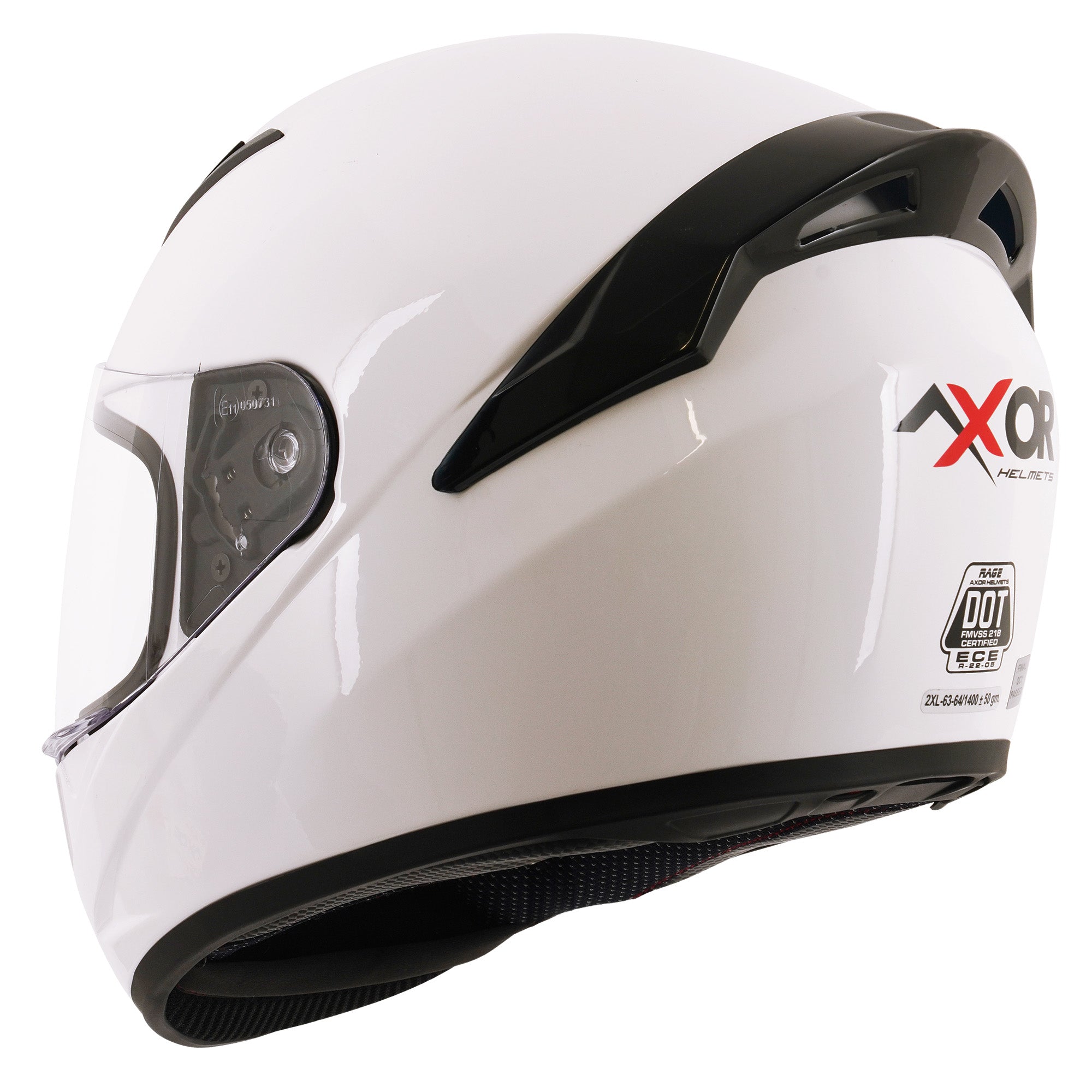 Axor Rage Full Face Motorcycle Helmet - Gloss White