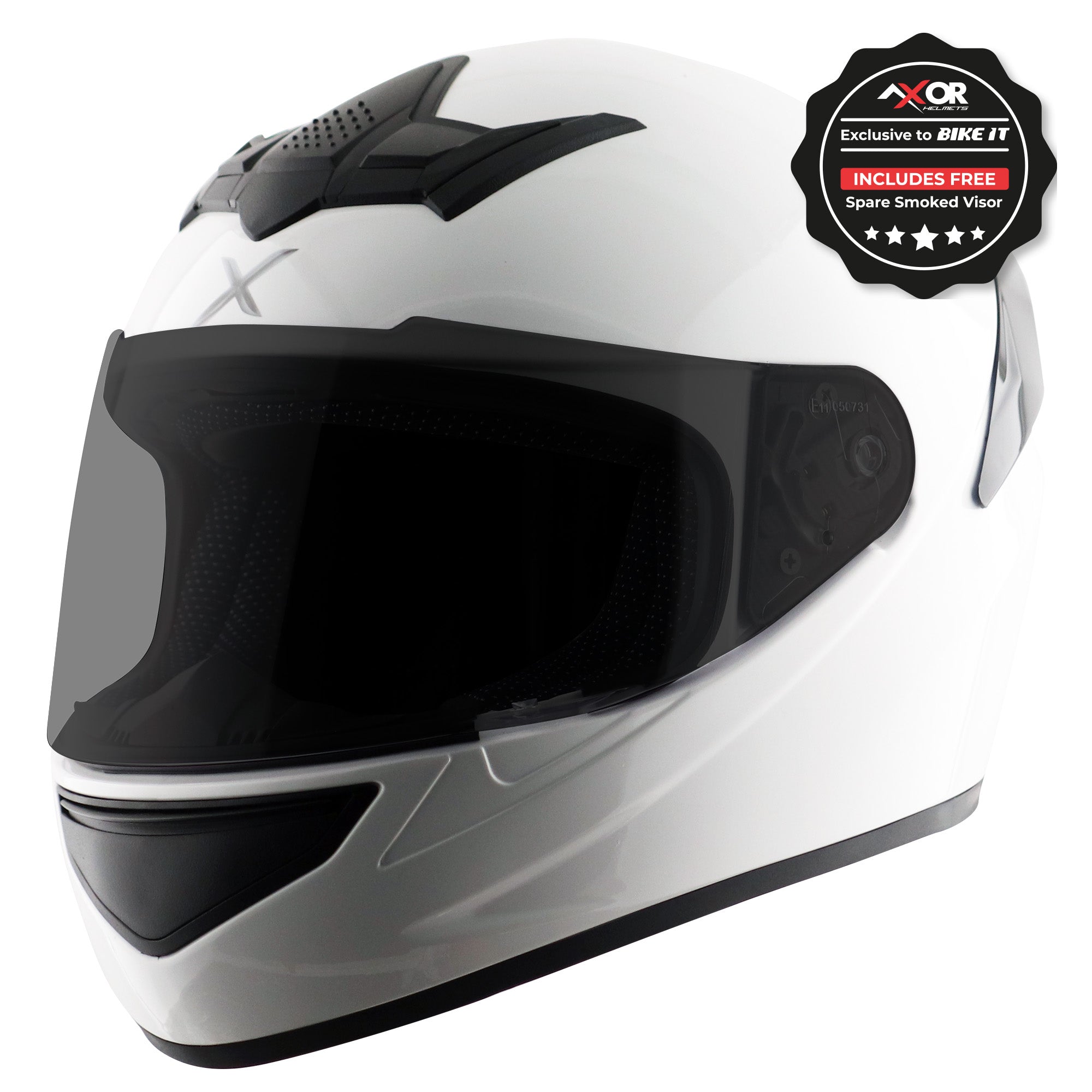Axor Rage Full Face Motorcycle Helmet - Gloss White