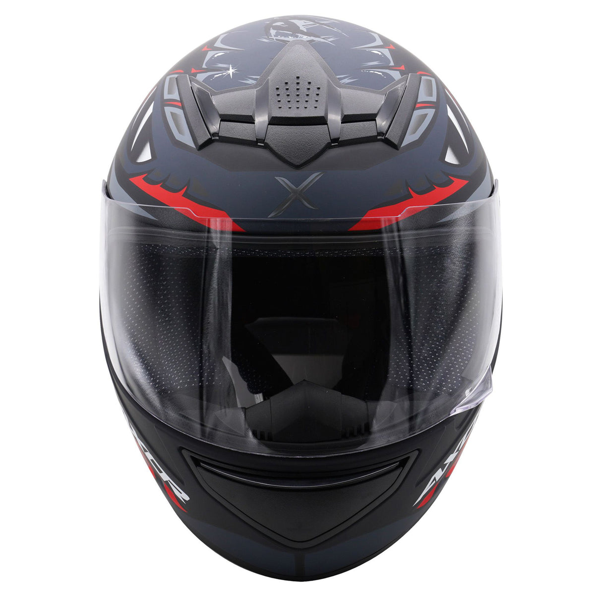 Axor Rage Full Face Motorcycle Helmet - Python Black Grey Red Matt