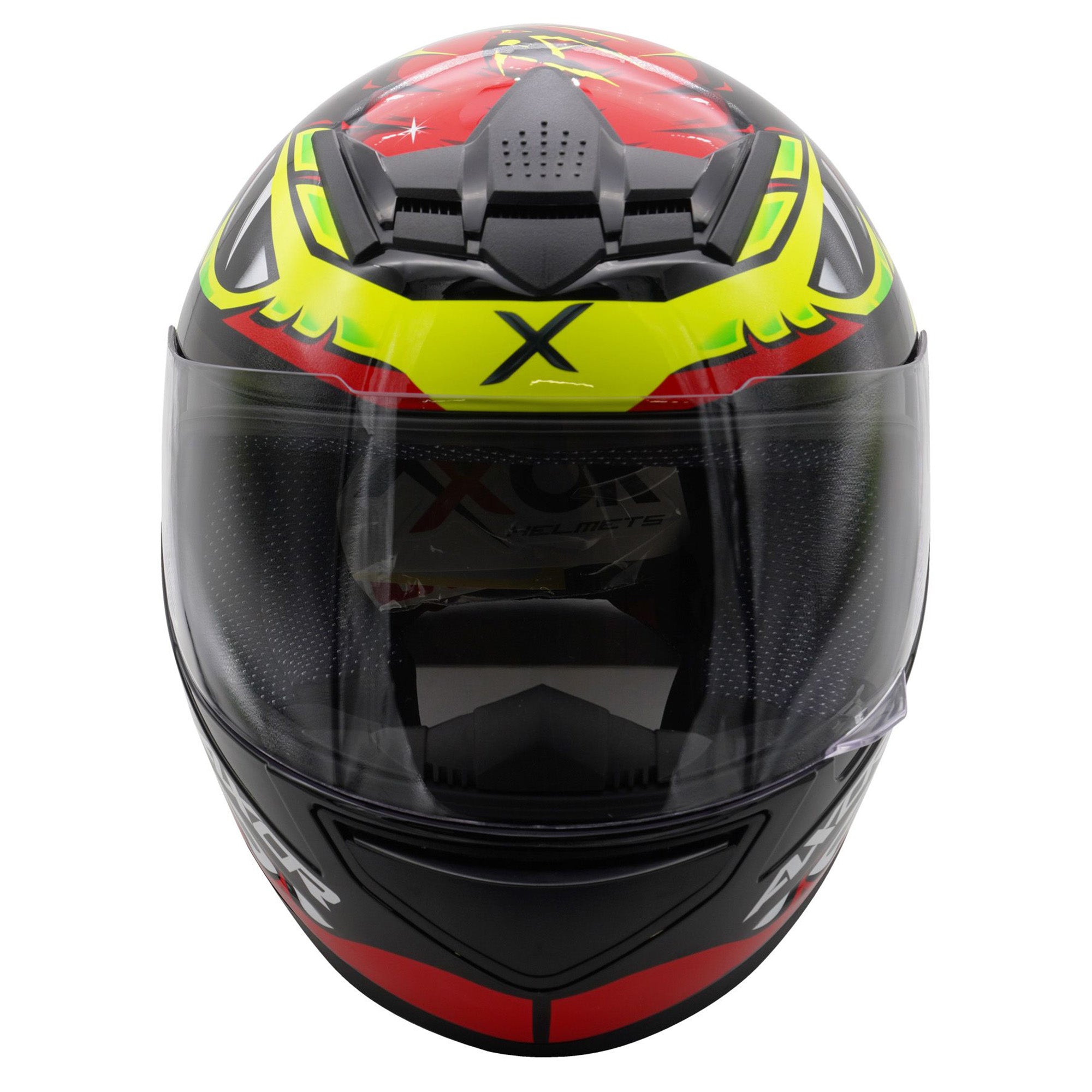 Axor Rage Full Face Motorcycle Helmet - Python Red Yellow Black Gloss
