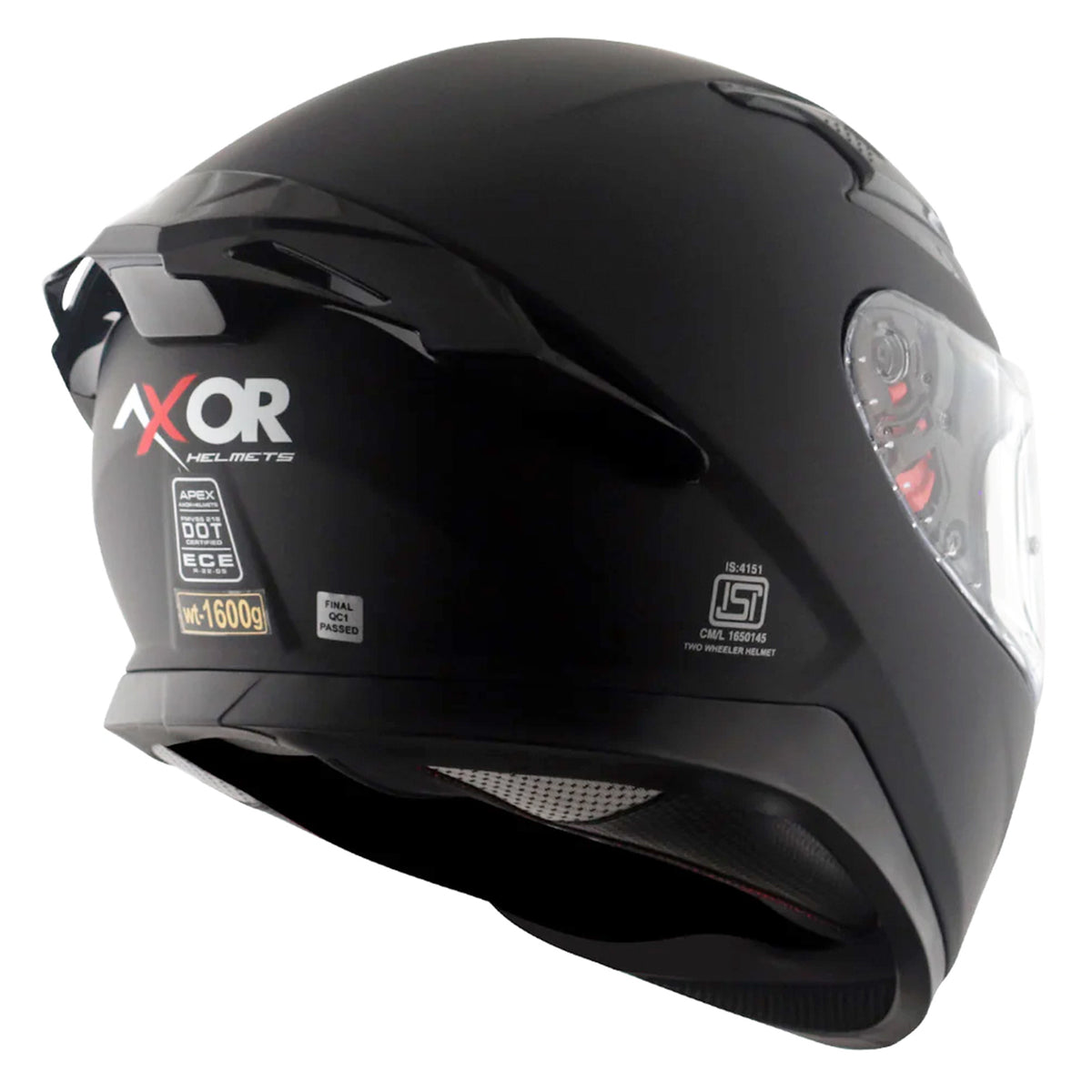 Axor Apex Full Face Motorcycle Helmet - Matt Black