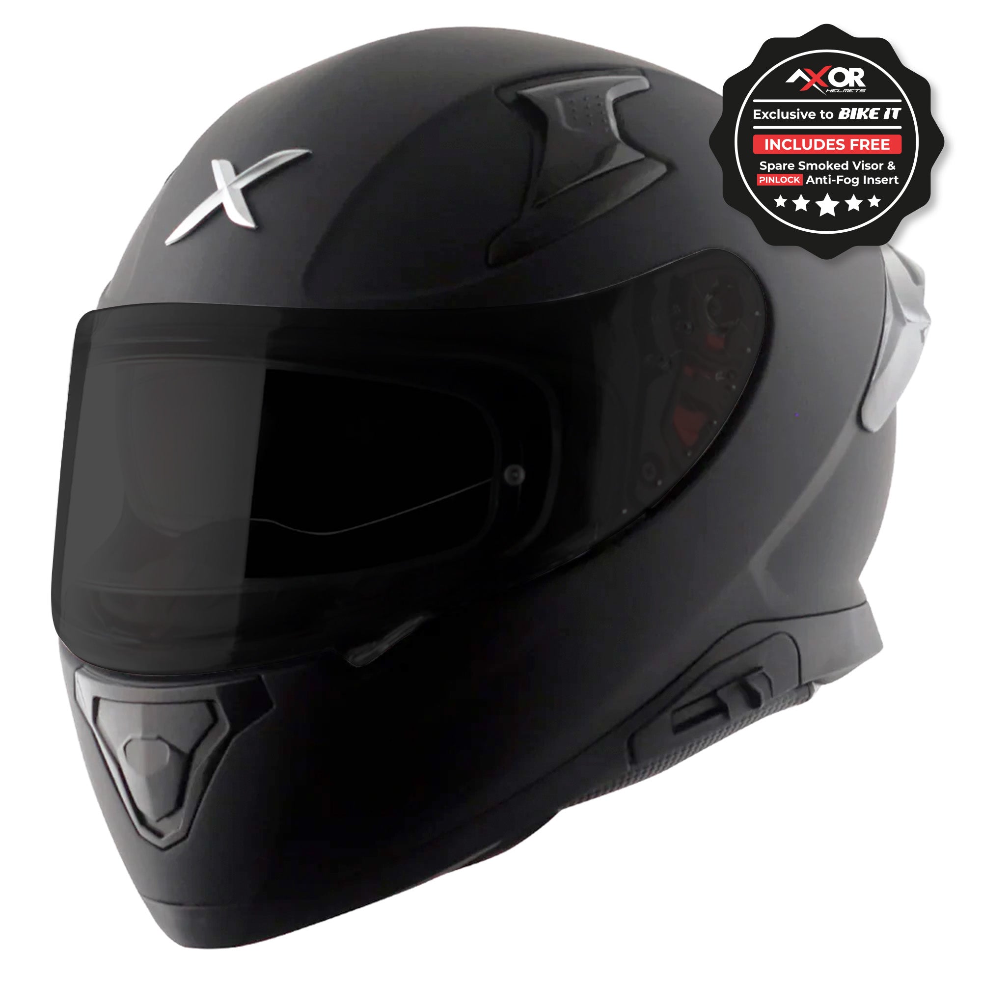Axor Apex Full Face Motorcycle Helmet - Matt Black