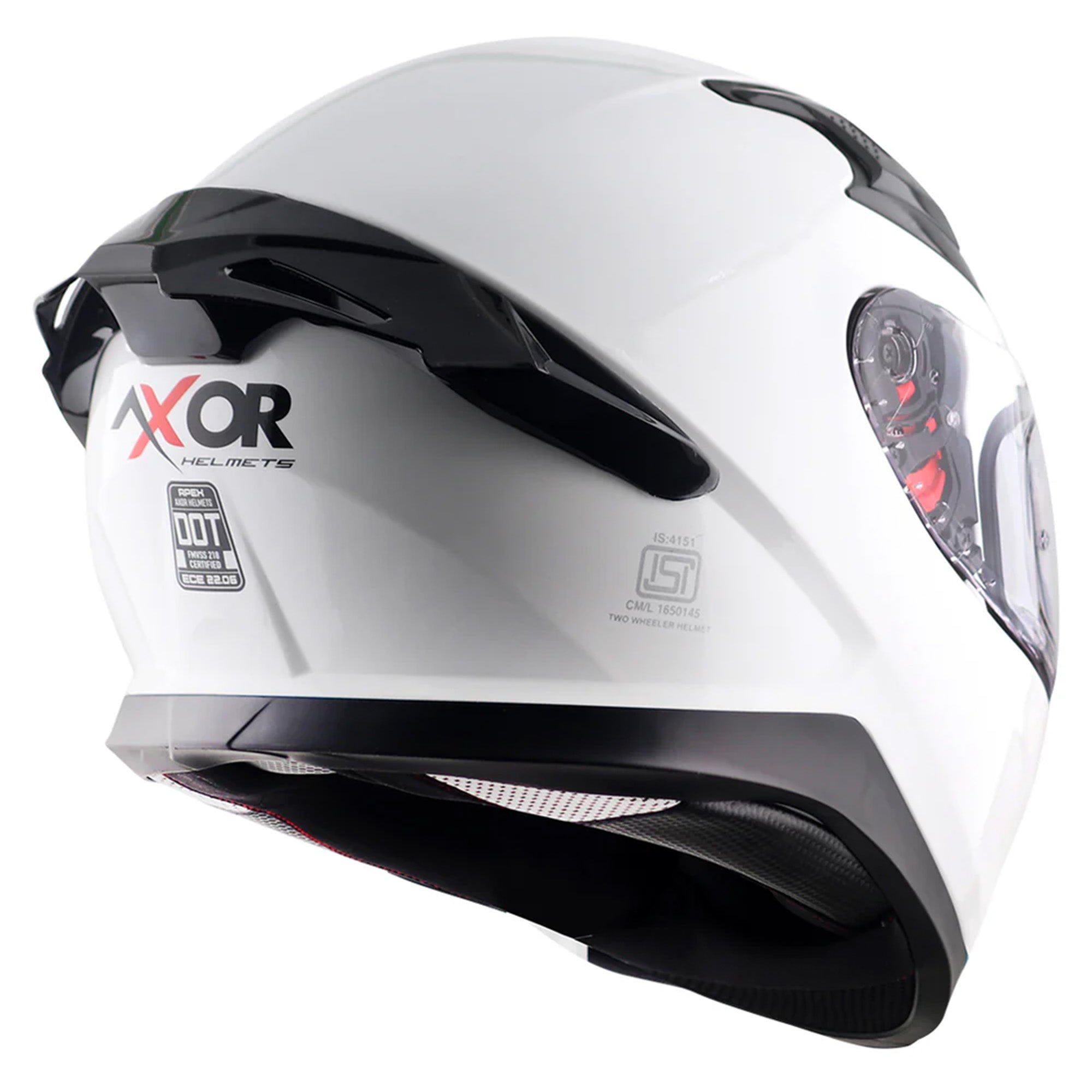 Axor Apex Full Face Motorcycle Helmet - Gloss White
