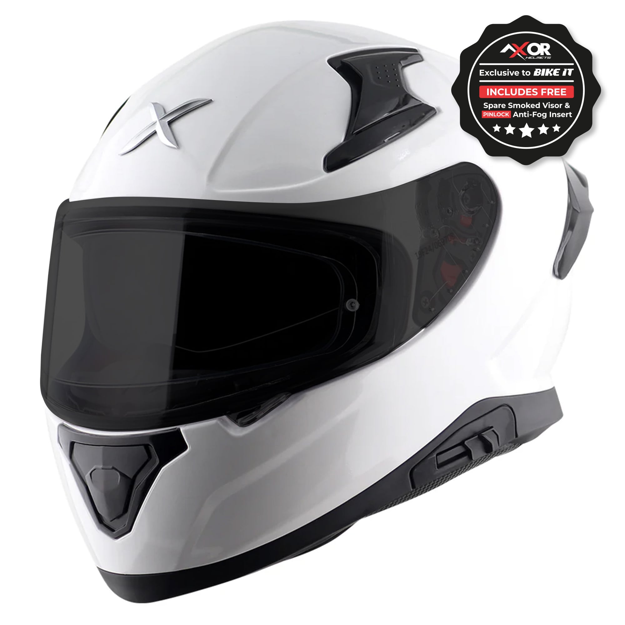 Axor Apex Full Face Motorcycle Helmet - Gloss White