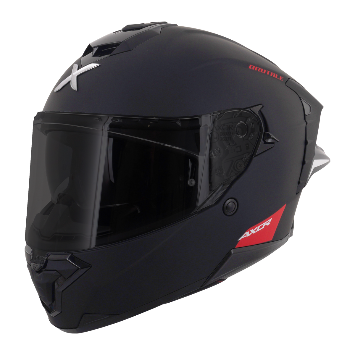 Axor Brutale Full Face Motorcycle Helmet With Dual Spoiler - Black Matt