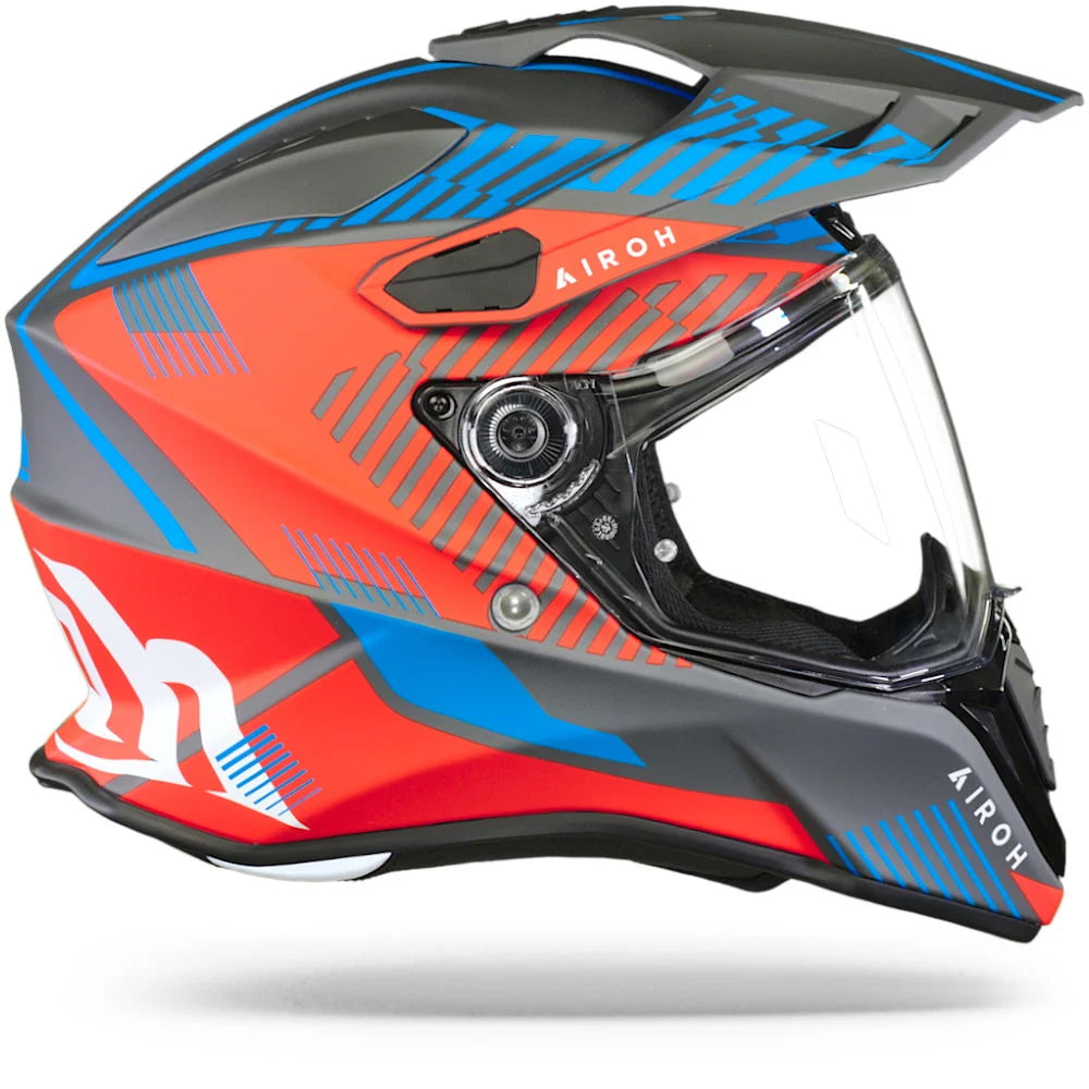 Airoh Commander Adventure Helmet - 'Boost' Red Blue Matt