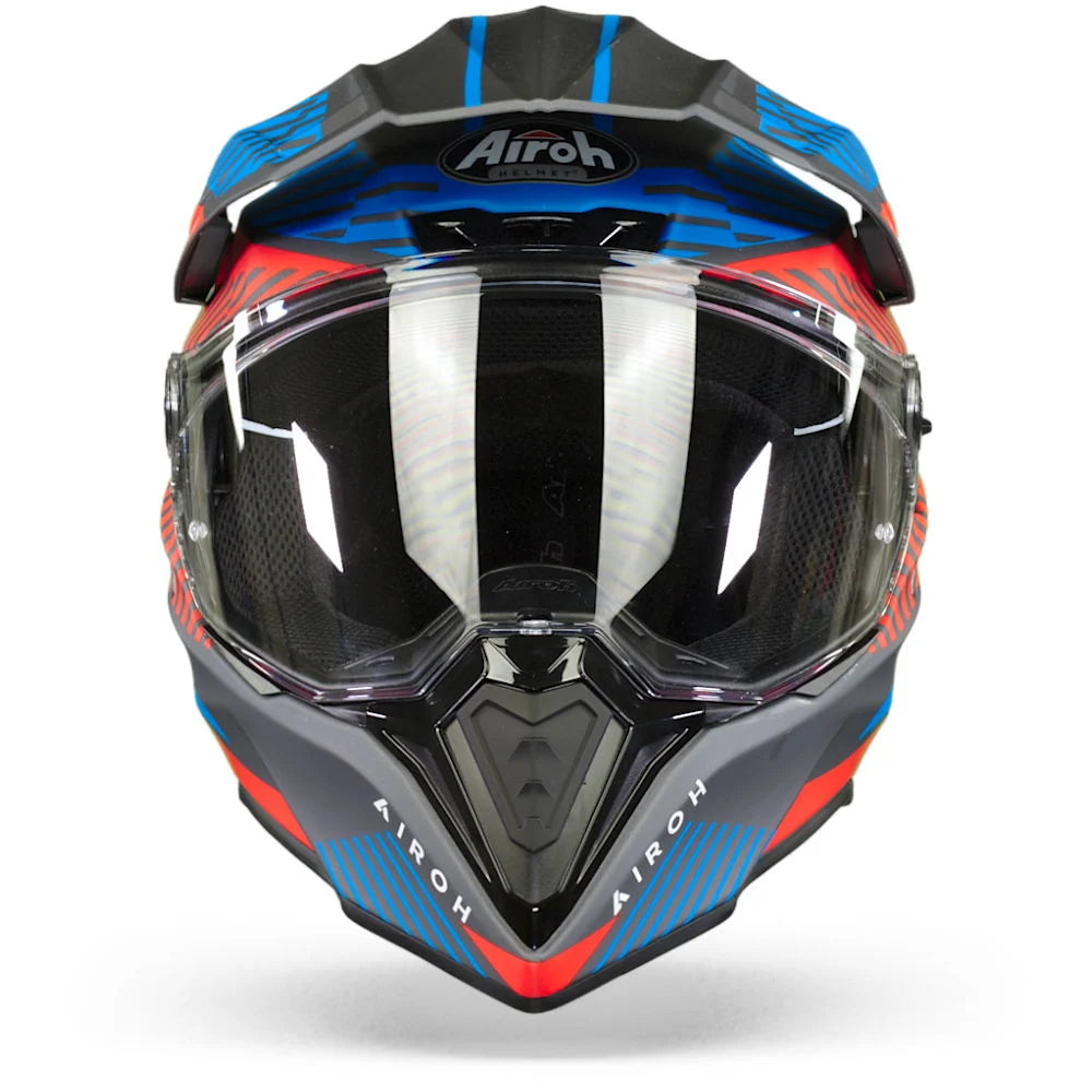 Airoh Commander Adventure Helmet - 'Boost' Red Blue Matt