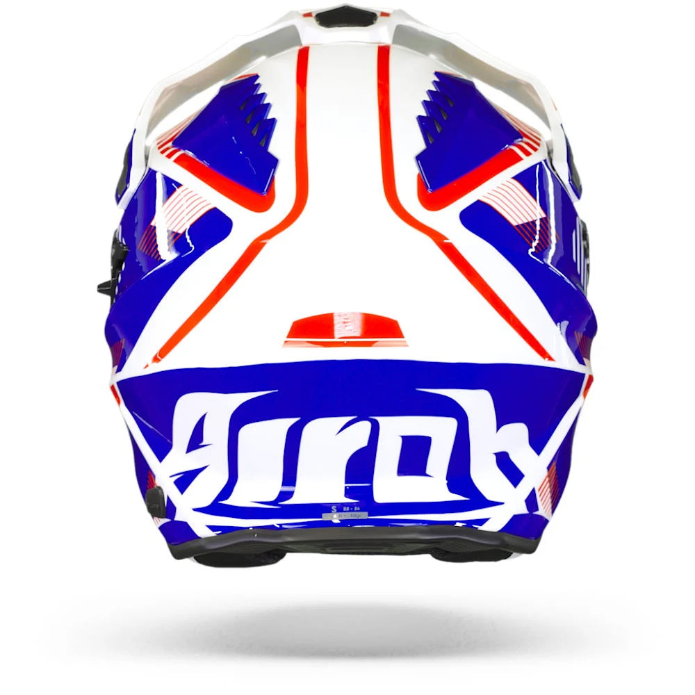 Airoh Commander Adventure Helmet - 'Boost' White/Blue Gloss