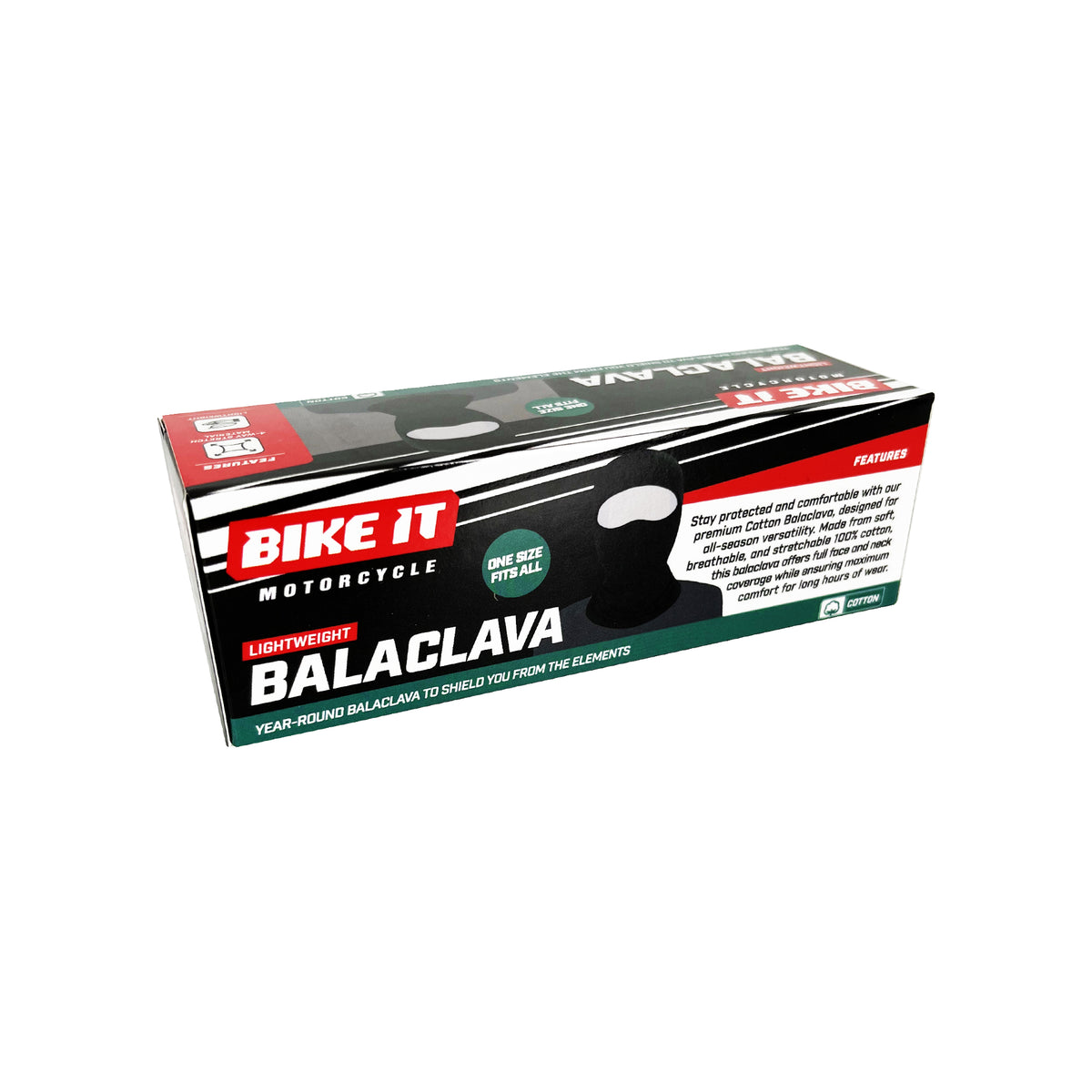 Bike It Black Cotton Balaclava