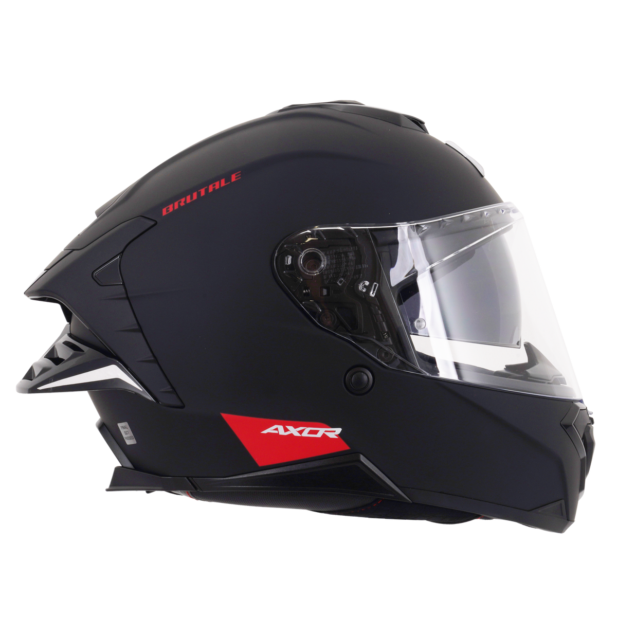 Axor Brutale Full Face Motorcycle Helmet With Dual Spoiler - Black Matt