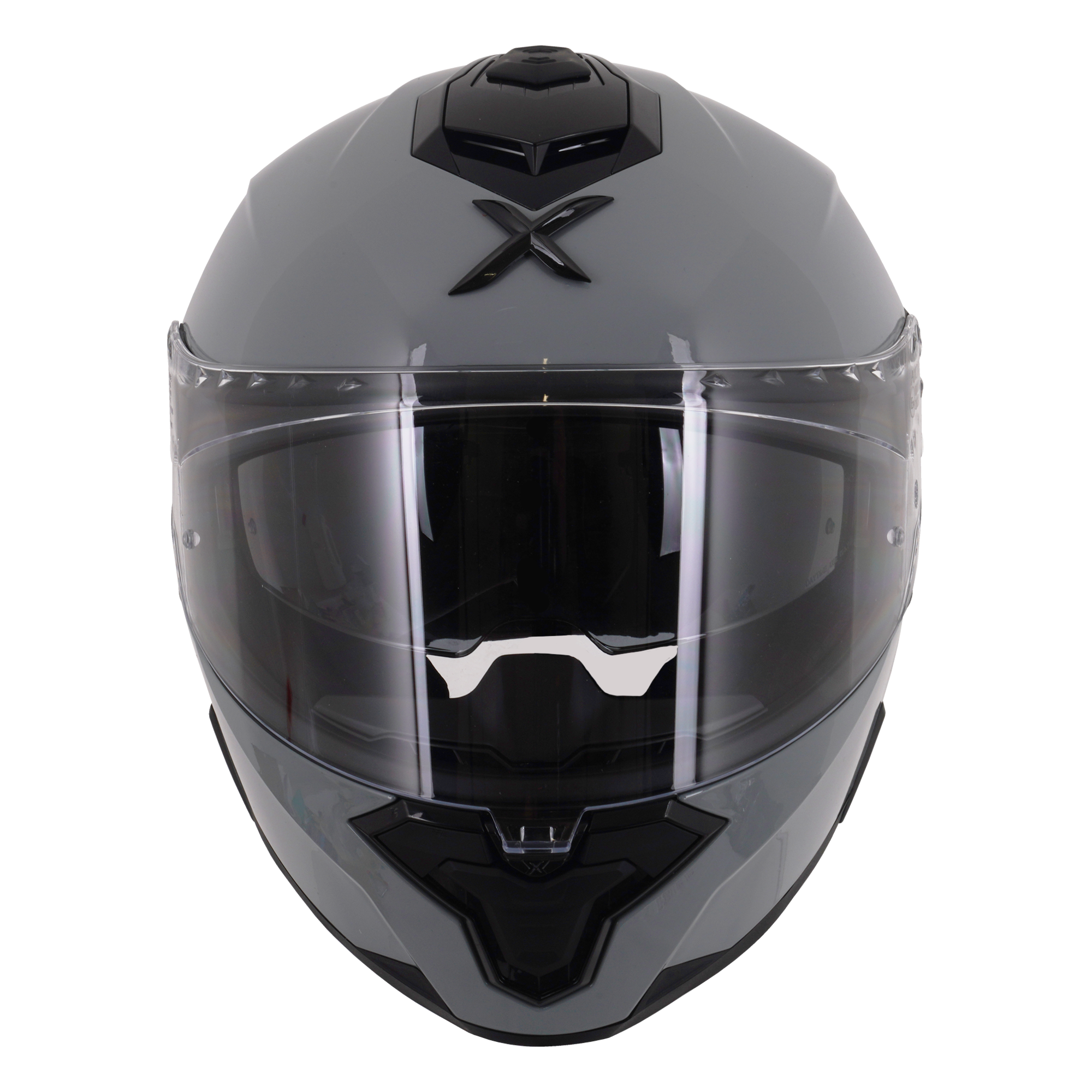 Axor Brutale Full Face Motorcycle Helmet With Dual Spoiler - Nardo Grey Gloss