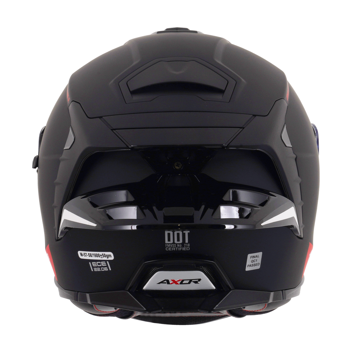 Axor Brutale Full Face Motorcycle Helmet With Dual Spoiler - Black Matt