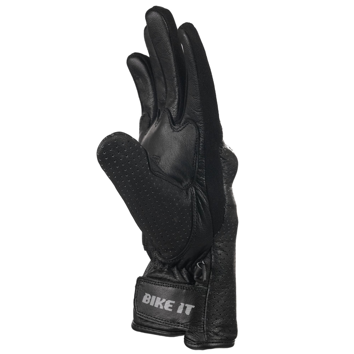 Bike It Cruiser Gloves Air 'CGA' (Black) Leather Motorcycle Glove
