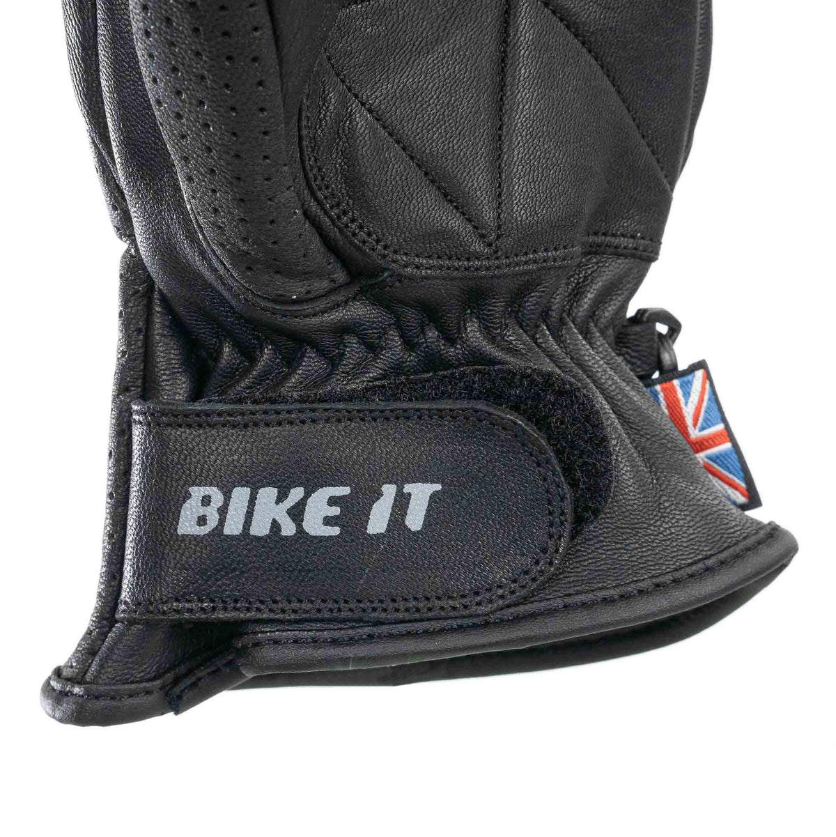 Bike It Cruiser Gloves Air 'CGA' (Black) Leather Motorcycle Glove