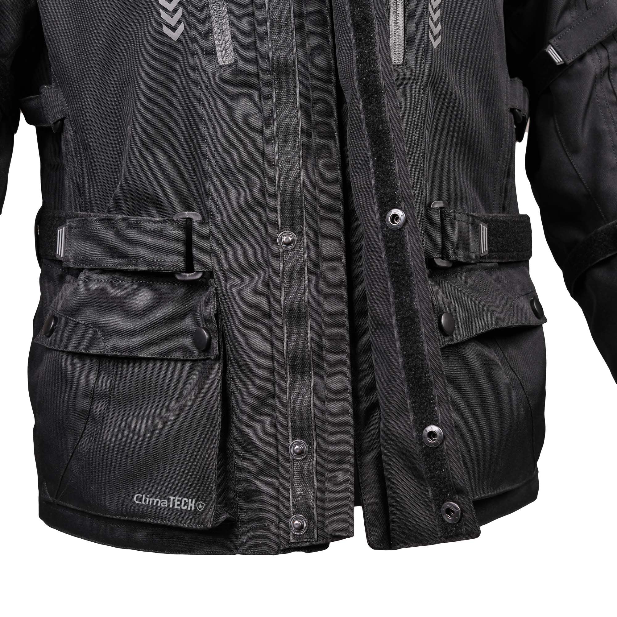 Bike It 'Triple Black' All-Weather Waterproof Adventure Touring Motorcycle Jacket