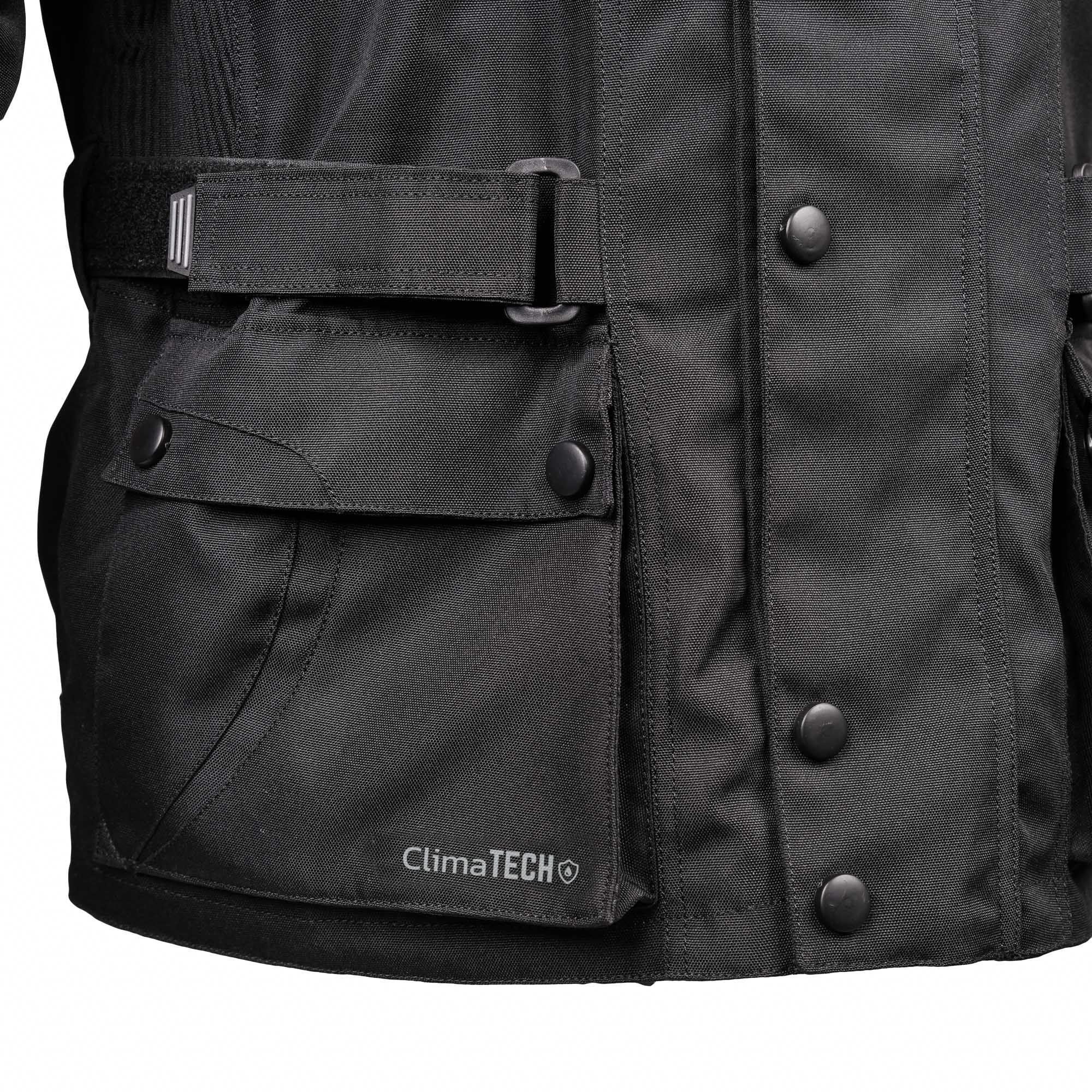 Bike It 'Triple Black' All-Weather Waterproof Adventure Touring Motorcycle Jacket