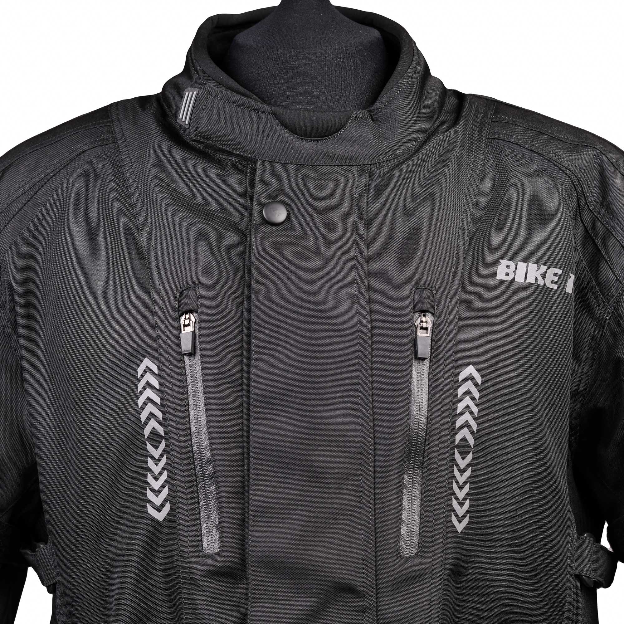 Bike It 'Triple Black' All-Weather Waterproof Adventure Touring Motorcycle Jacket