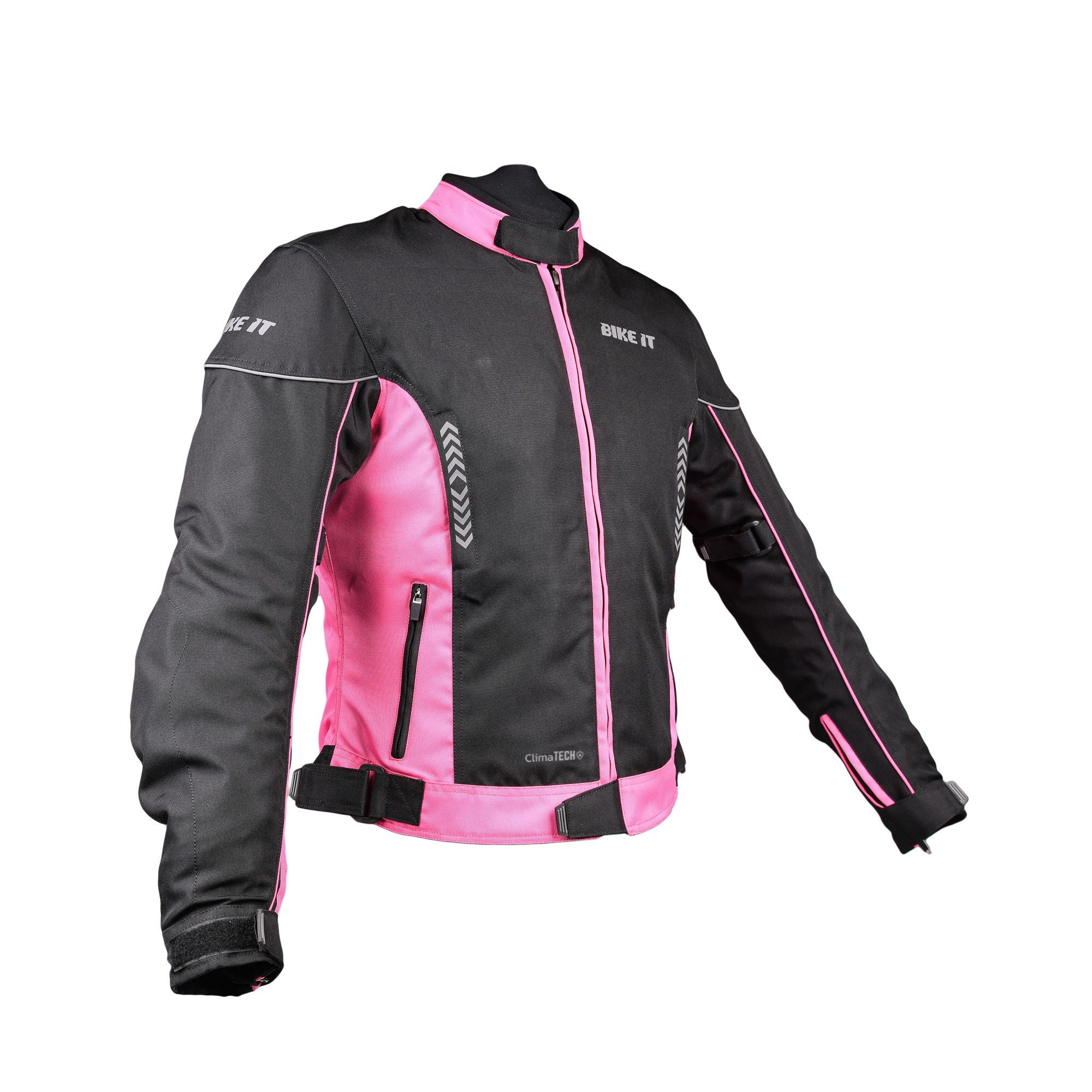 Bike It 'Insignia' Textile Ladies Waterproof Motorcycle Jacket (Pink)