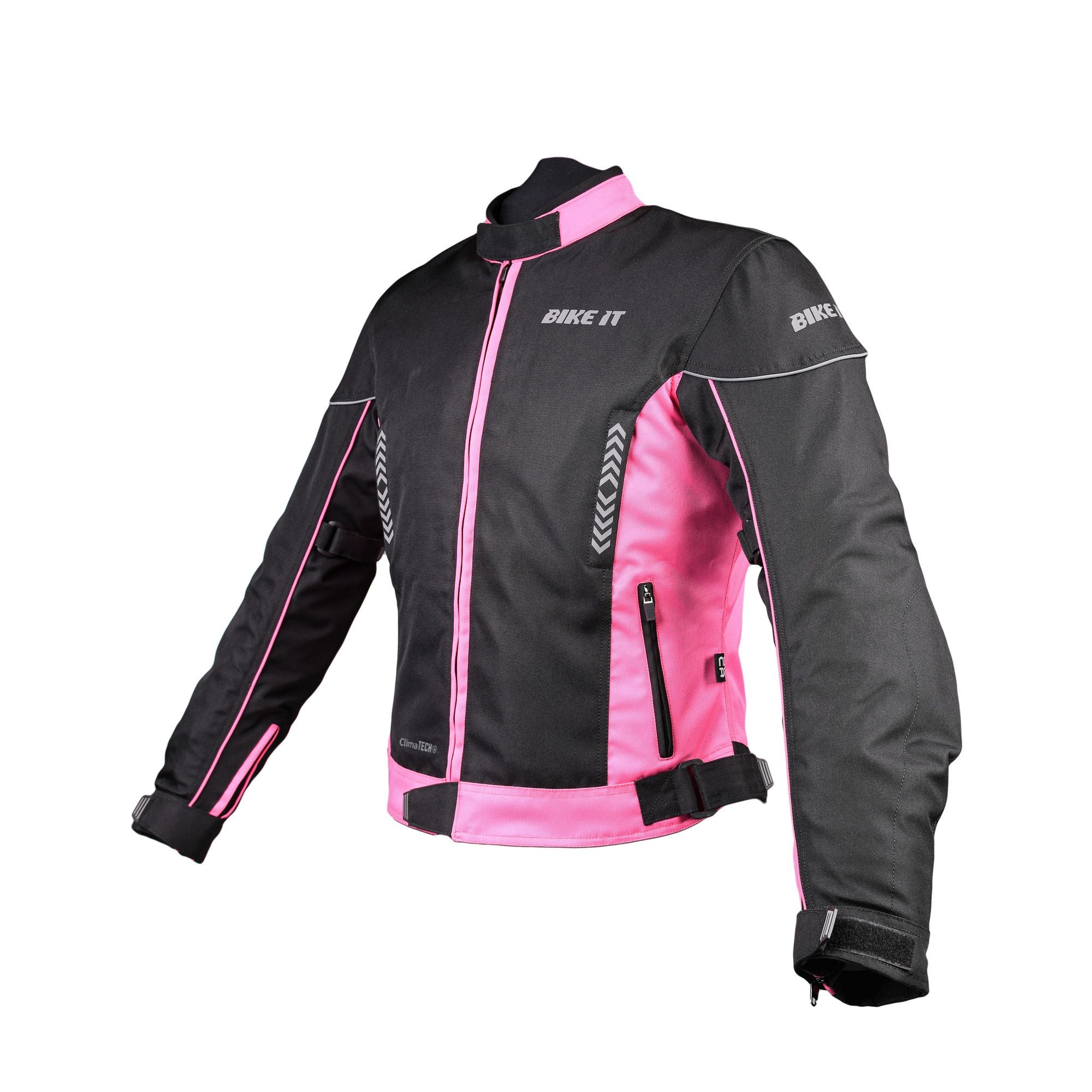 Bike It 'Insignia' Textile Ladies Waterproof Motorcycle Jacket (Pink)
