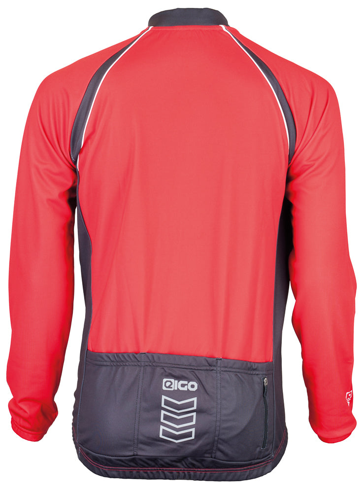 Eigo Logic Mens Long Sleeve Cycling Jersey Red / Black