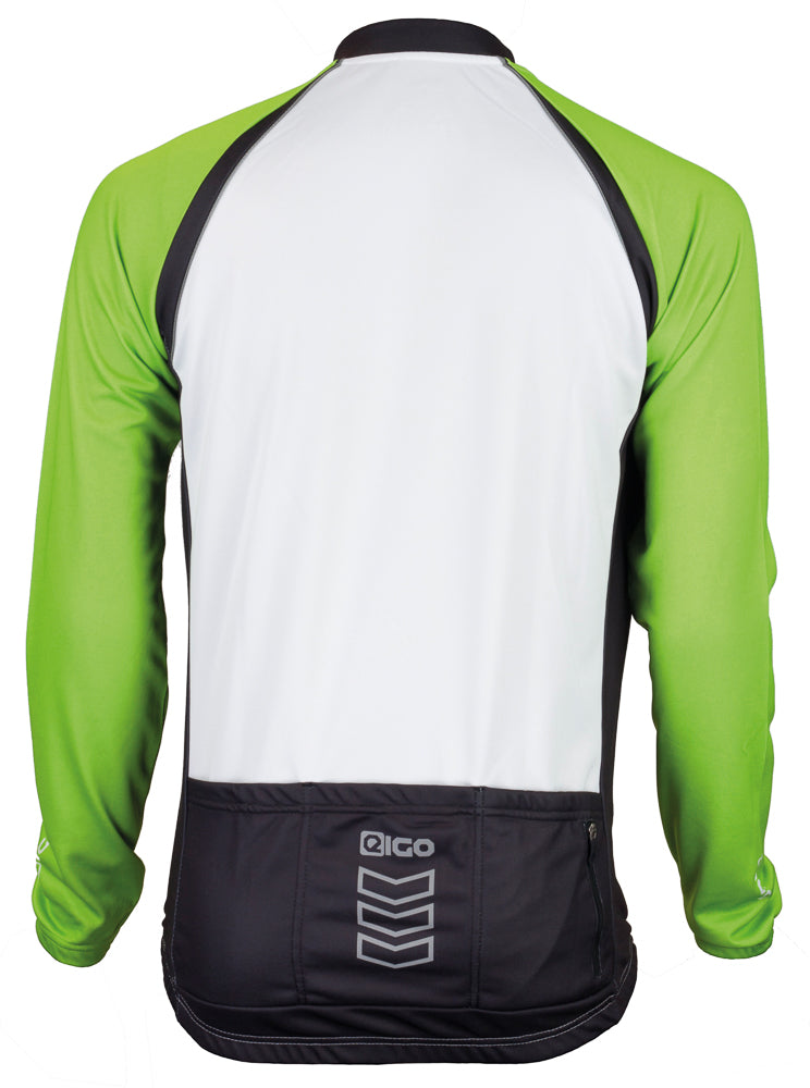 Eigo Logic Mens Long Sleeve Cycling Jersey Green / Black
