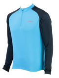 Eigo Tempest Mens Long Sleeve Short Zip Cycling Jersey Sky Blue / Black