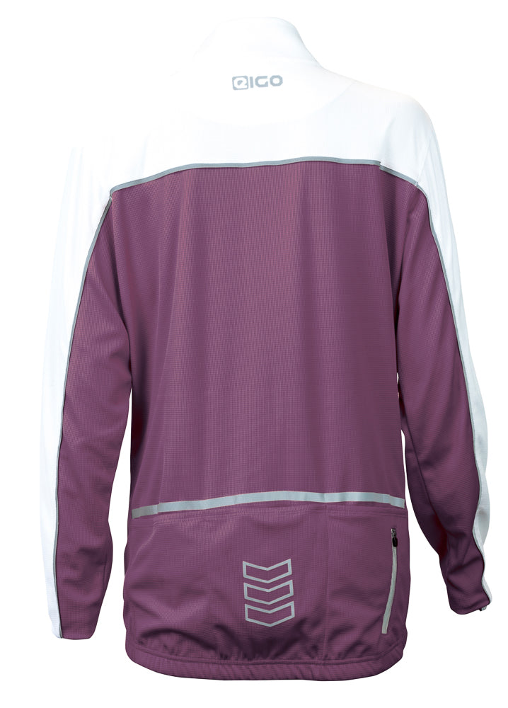 Eigo Holly Womens Long Sleeve Cycling Jersey Aubergine / White