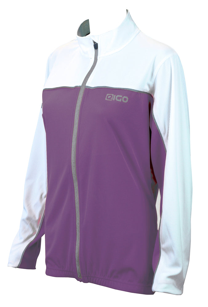 Eigo Holly Womens Long Sleeve Cycling Jersey Aubergine / White