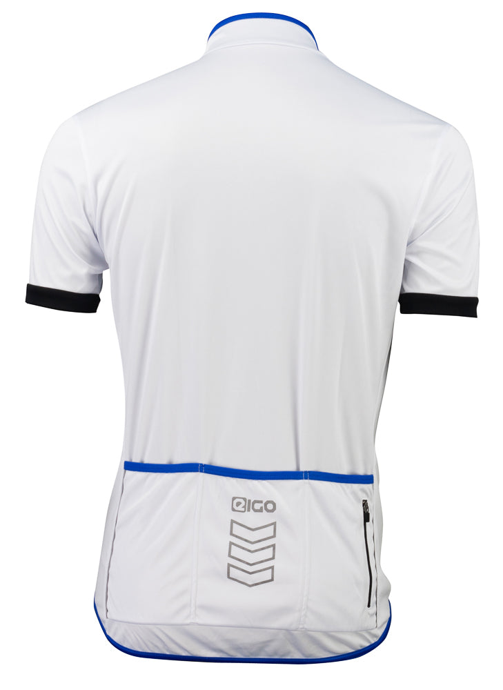 EIGO Classic Mens Short Sleeve Cycling Jersey White / Blue