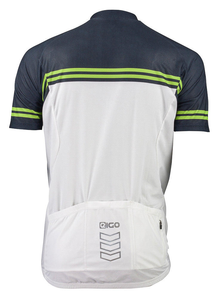 Eigo Diamond Mens Short Sleeve Cycling Jersey White / Black / Green
