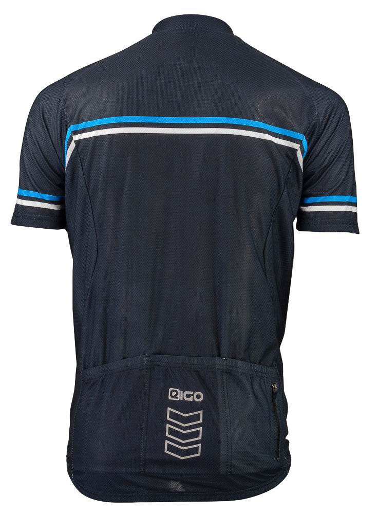 Eigo Diamond Mens Short Sleeve Cycling Jersey Black / Blue / White