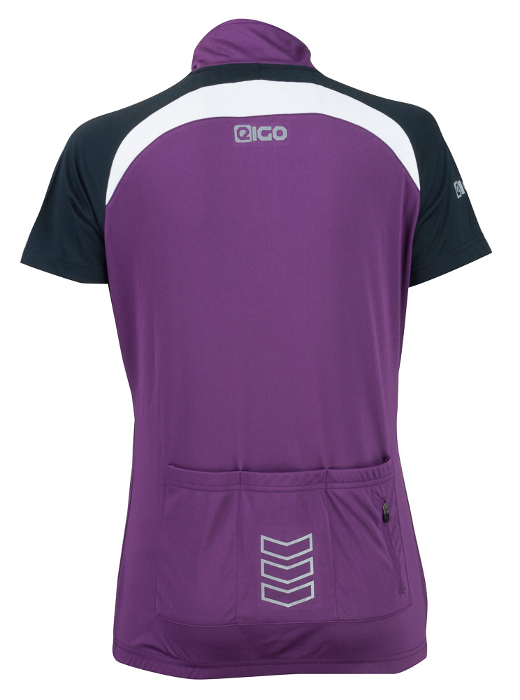 Eigo Helena Womens Short Sleeve Cycling Jersey Aubergine / White