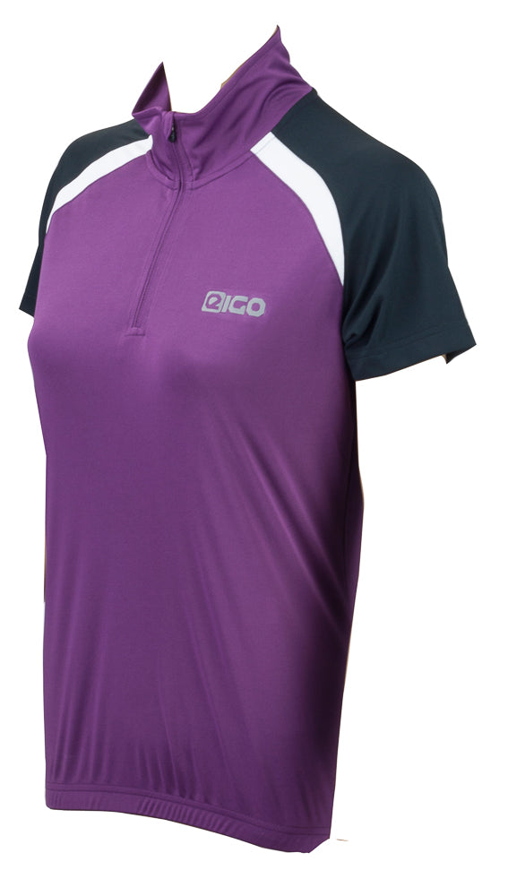 Eigo Helena Womens Short Sleeve Cycling Jersey Aubergine / White