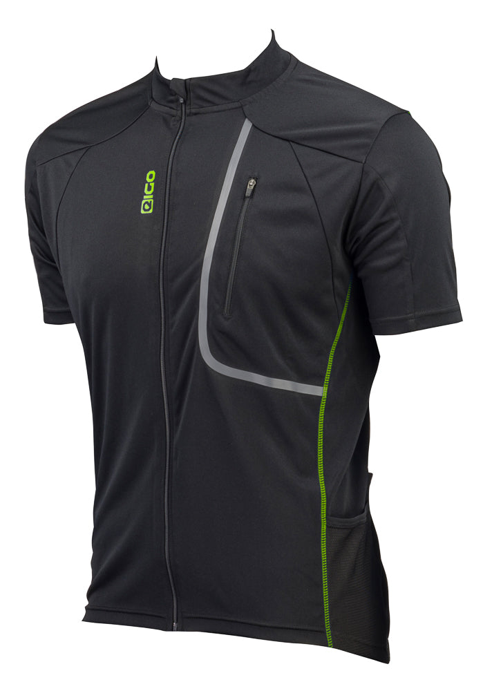 Eigo Trek Mens Short Sleeve Cycling Jersey Black / Green