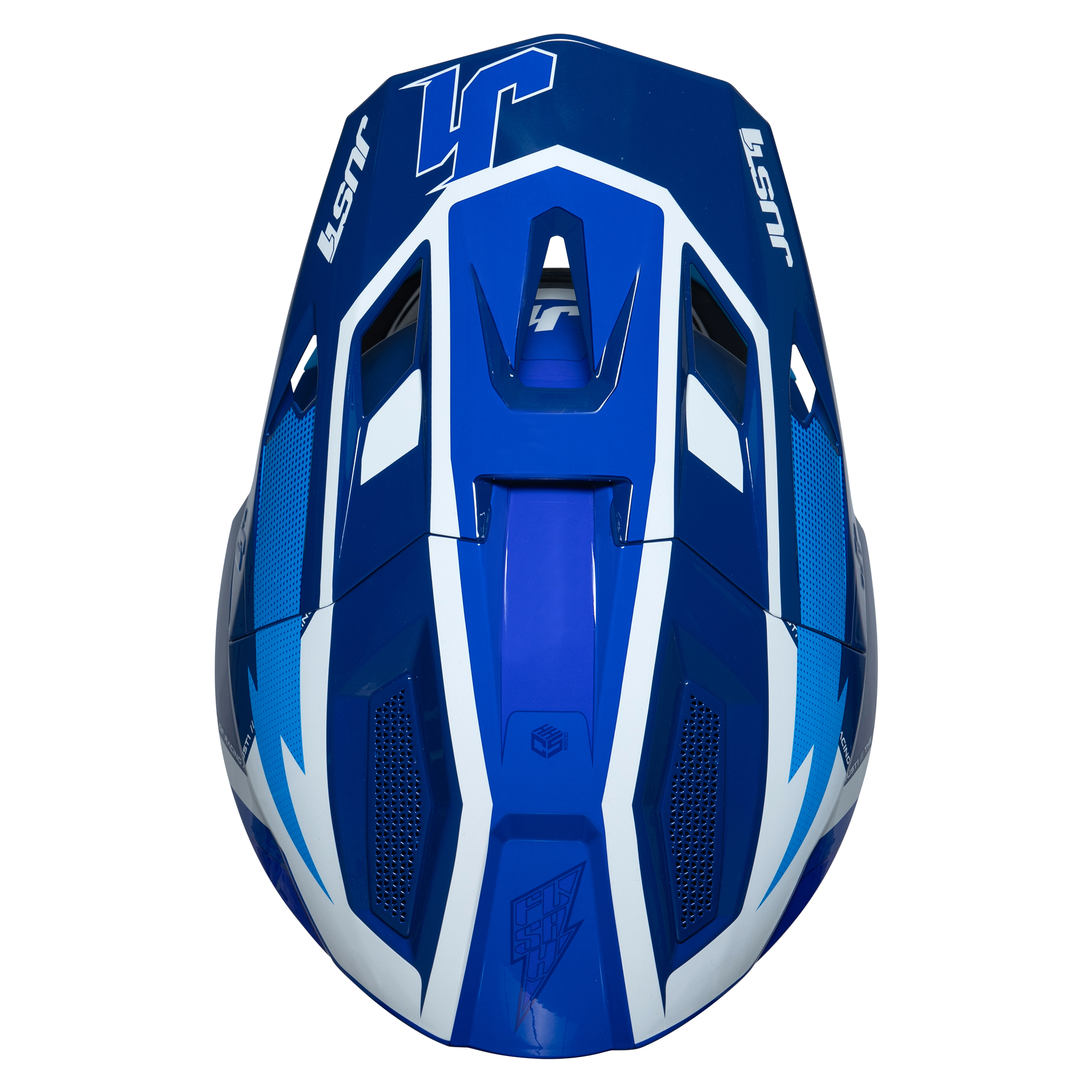 Just1 J40 Motocross Helmet Flash White Blue