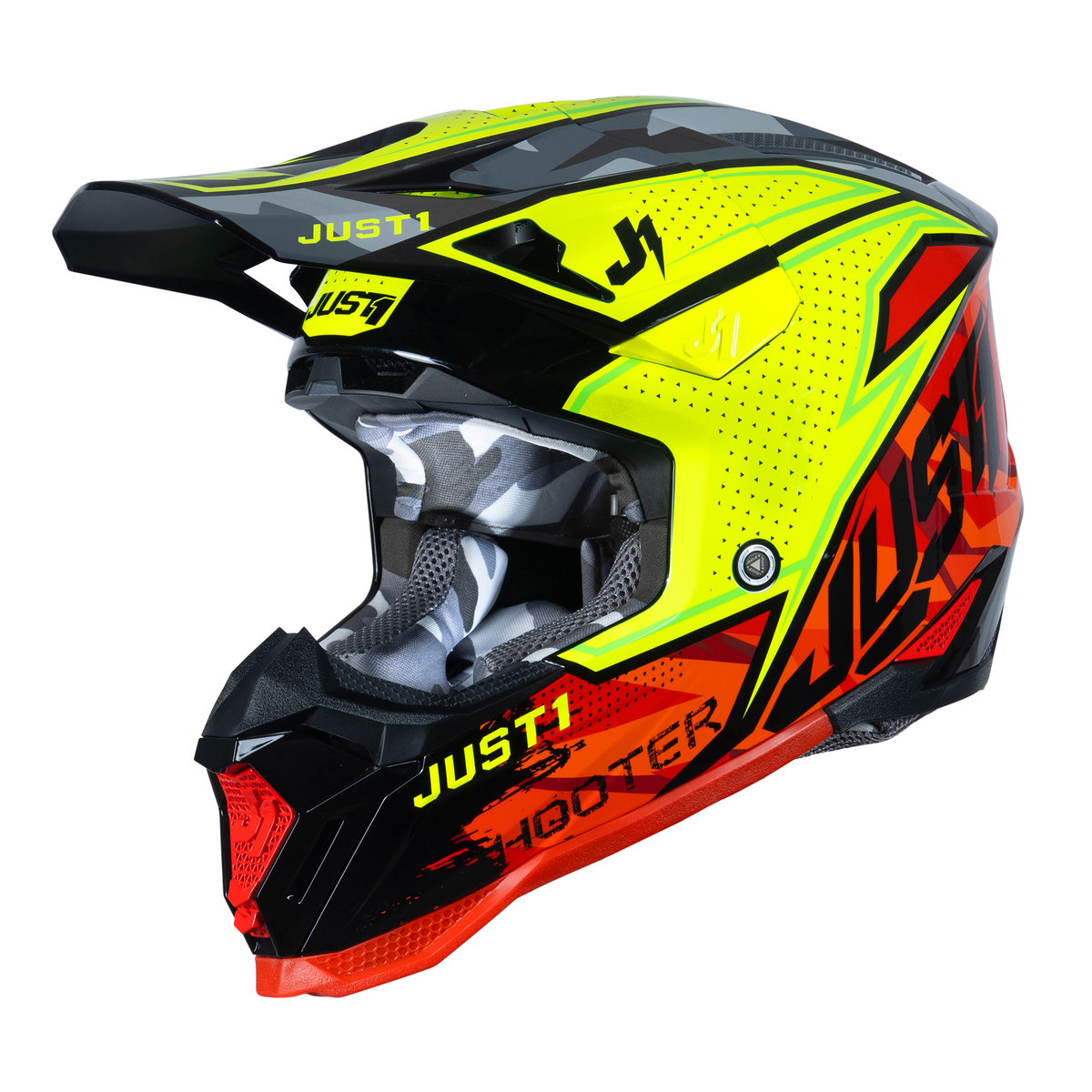 Just1 J40 Motocross Helmet Shooter Camo Red Black
