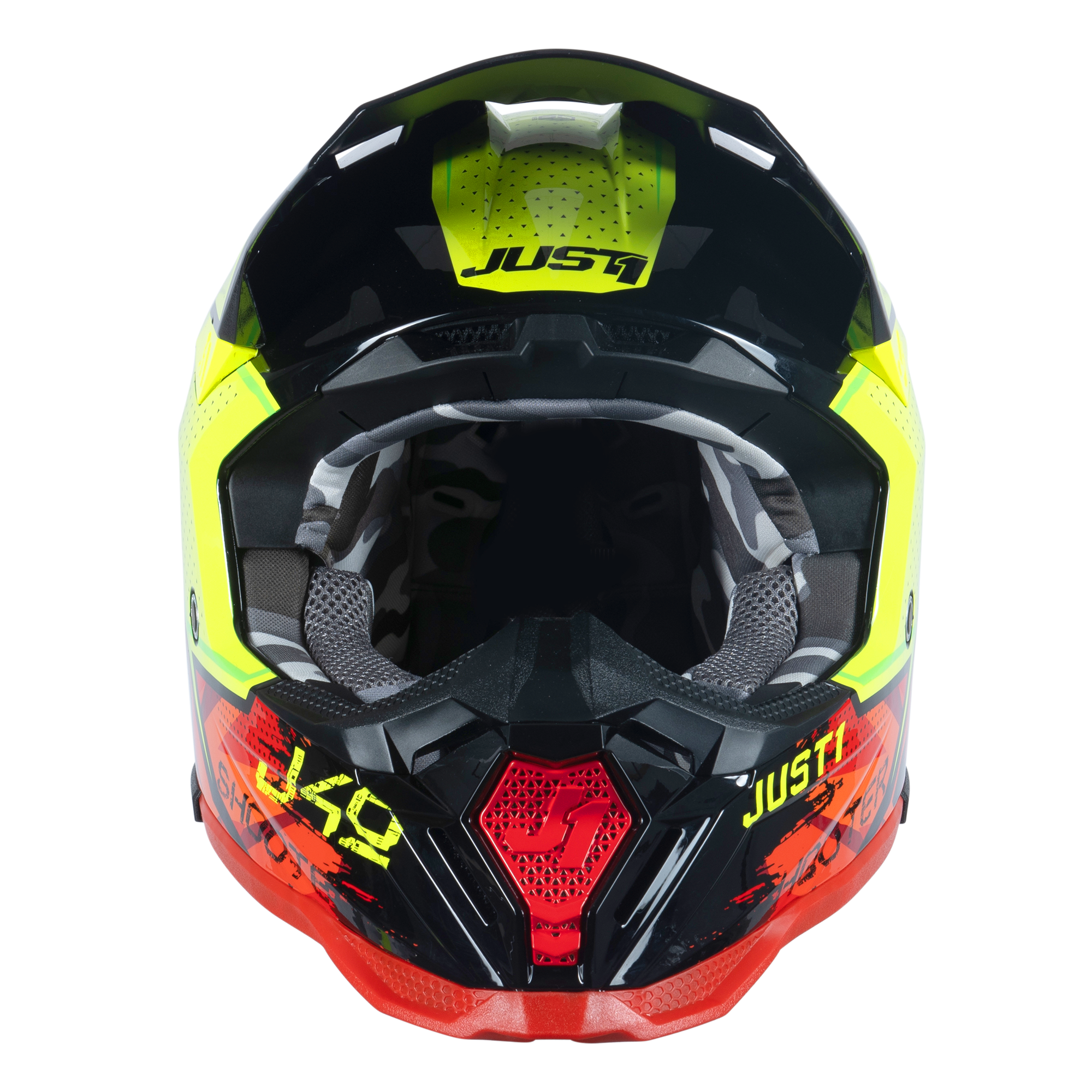 Just1 J40 Motocross Helmet Shooter Camo Red Black